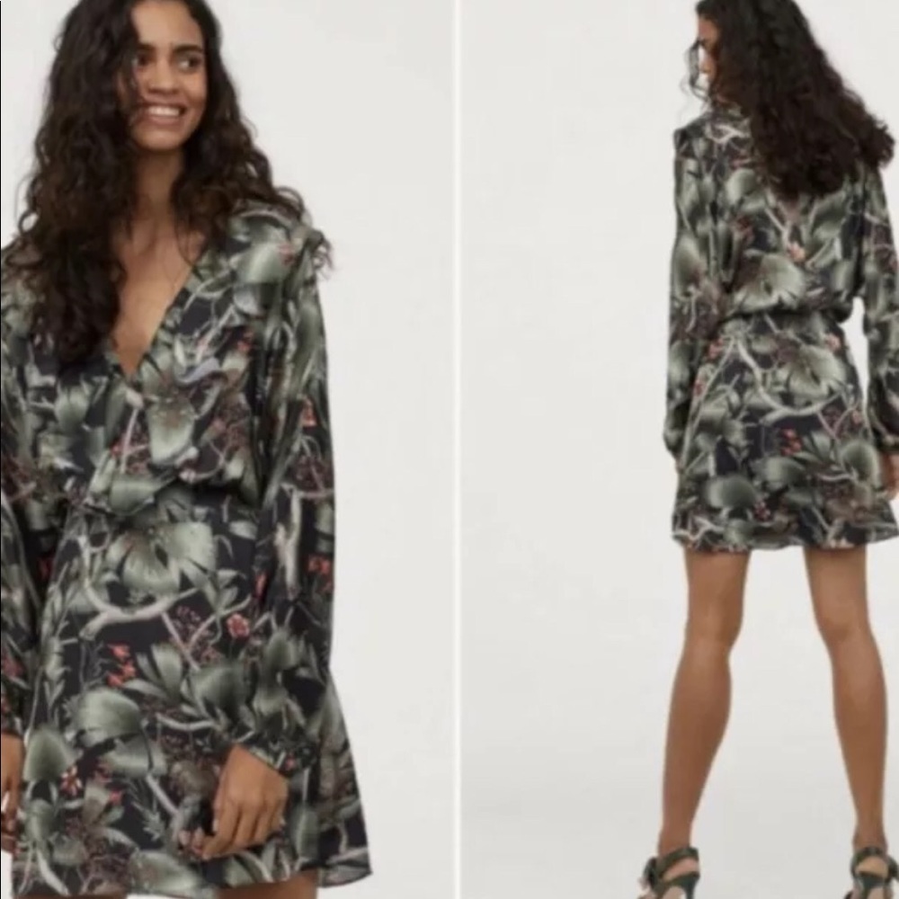 Johanna Ortiz x H&M palm greens flounce dress size Large - Picture 2 of 16
